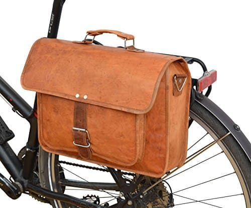 Bolsa de bicicleta de cuero retro y rústica
