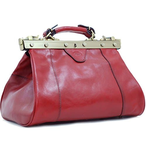 Bolsa estilo doctor para mujer en cuero rojo Katana