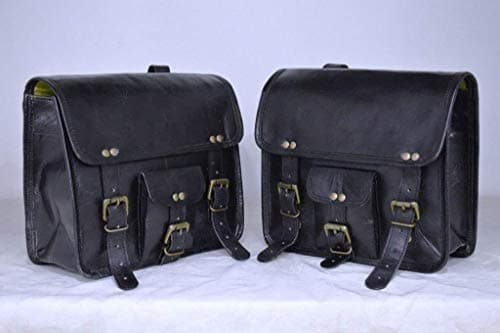 Bolsas de cuero negro retro vintage para bicicletas