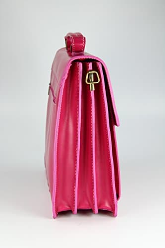 Femenino bolso XL en cuero rosa