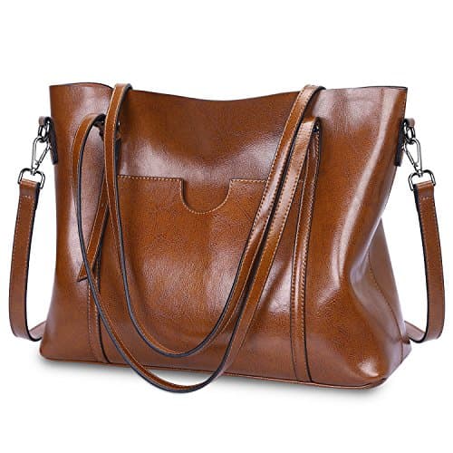 Gran bolso de cuero marrón para mujer Ecosusi