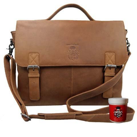 Maletín de cuero marrón Galvani para portatíl 40 cm Baron of Maltzahn