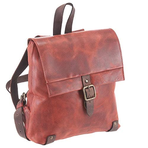 Mochila de cuero rojo para mujeres Harolds