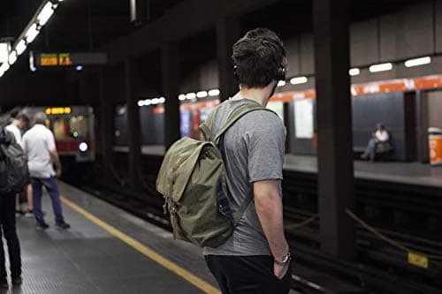 Mochila Evervanz verde, de cuero y algodón, para un estilo urbano casual