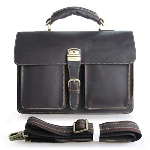 Una cartera de cuero marrón XXL al estilo de la vieja escuela.