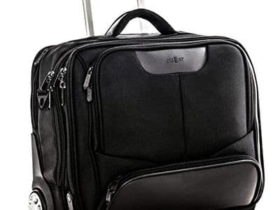 Cartable à roulettes adulte avec sacoche laptop amovible noire Memy