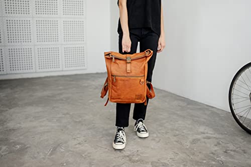 Berliner bags mochila de cuero vintage marrón Utrech para portátil 