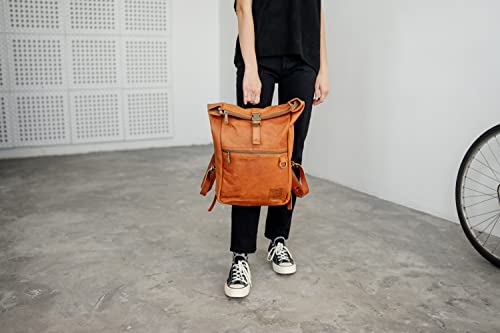 Berliner bags mochila de cuero vintage marrón Utrech para portátil