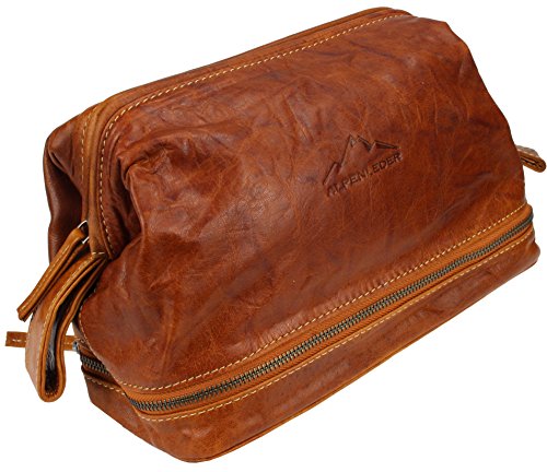 bolso de aseo de cuero curtido al vegetal