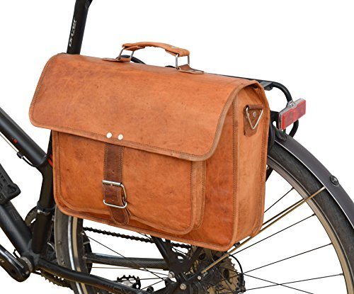 Bolsa de bicicleta de cuero retro y rústica