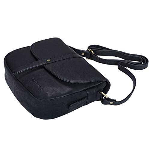 Bolsao de mano de piel negro para mujer con correa de hombro, marca Stilord