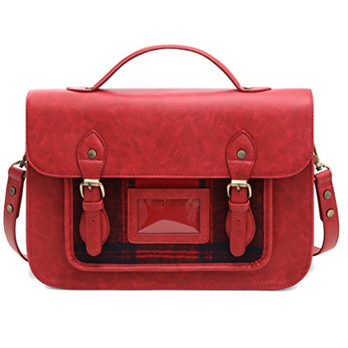 Bolsa de cuero rojo Ecosusi Reo para mujer