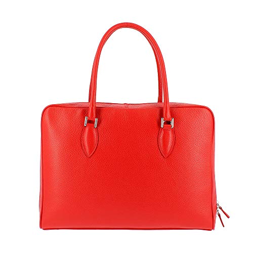 Bolso satchel de cuero rojo para mujeres, Dudu