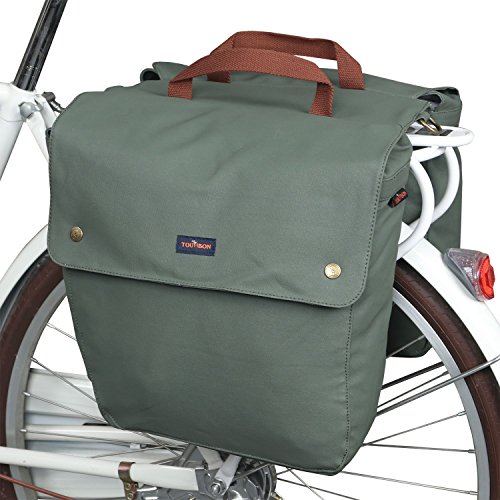 Bolsas de bicicleta enrollables de lona verde Tourbon Vintage