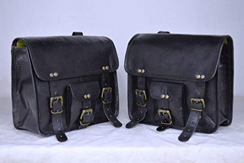 Bolsas de cuero negro retro vintage para bicicletas