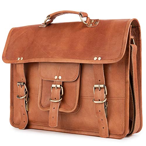 Bolso bandolera rústico Berliner Bags en cuero marrón vintage