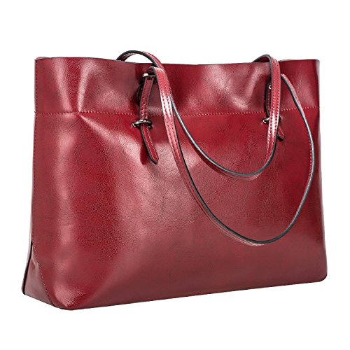 Bolso de cuero rojo de mujer, bolso de mano, S-Zone