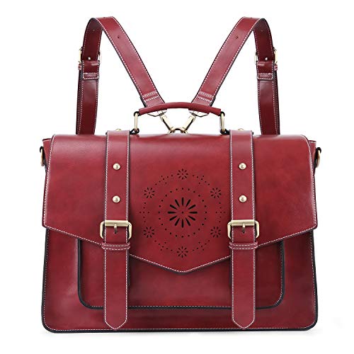 Bolso de cuero rojo de PU de estilo retro para mujeres, ideal para el ciclismo (cuero sintético)