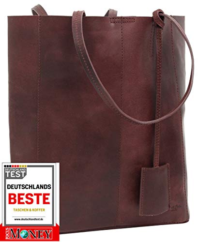 Bolso de cuero rojo para mujeres, bolso de mano vintage, Gusti