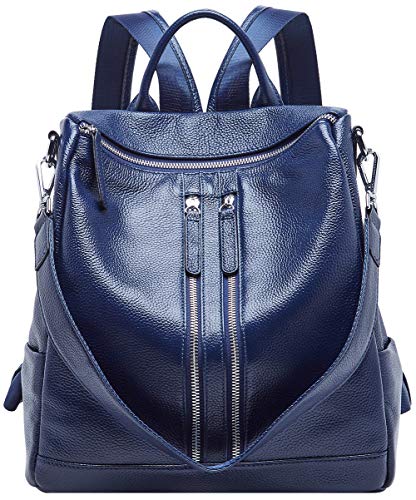 Bolso de mano, mochila, moderno bolso de cuero azul para mujer.