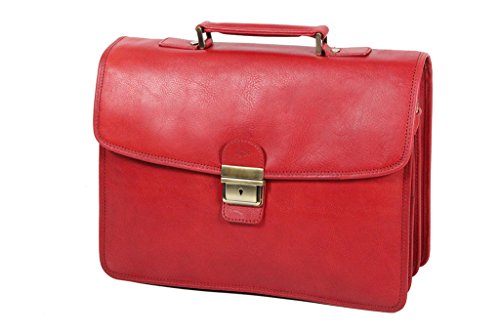El bolso de trabajo de cuero rojo y féminino, Katana