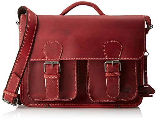 Bolso de trabajo profesora de cuero Rojo Greenburry A4