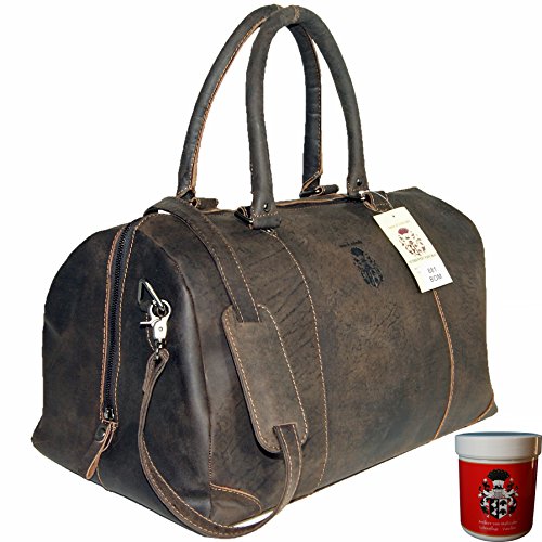 Bolso de viaje Baron de Maltzahn vintage de cuero marrón oscuro de Londres