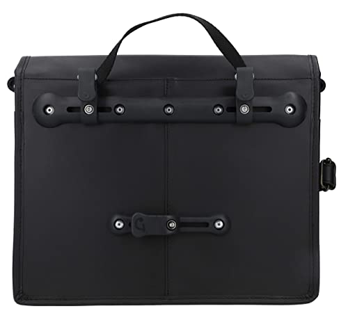 Bolso mensajero de cuero negro Gusti ideal para el ciclismo con su sistema de cierre