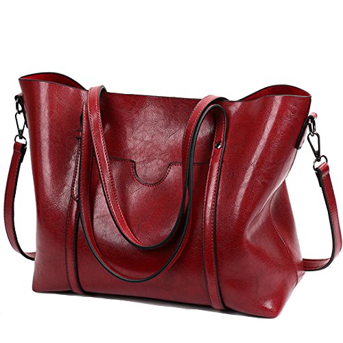 Bolso de mano ejecutivo gran tamaño rojo para mujer, bolsa de ordenador