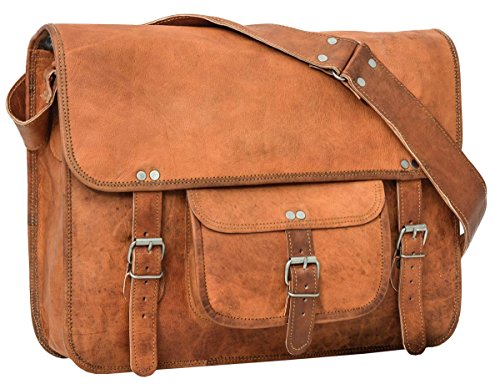Bolso vintage de cuero marrón claro con correa para el hombro Gusti nature