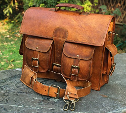 Bolso vintage y rústico en cuero de cabra, tamaño M Bolso vintage mixto Handolederco. Un precio pequeño. Bolsillos laterales y un gran bolsillo frontal. Correa de hombro desmontable.