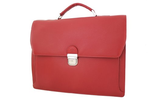 Cartera de cuero de vaca rojo oscuro, talla L, para mujeres activas. Es perfecto como bolso de trabajo Katana.