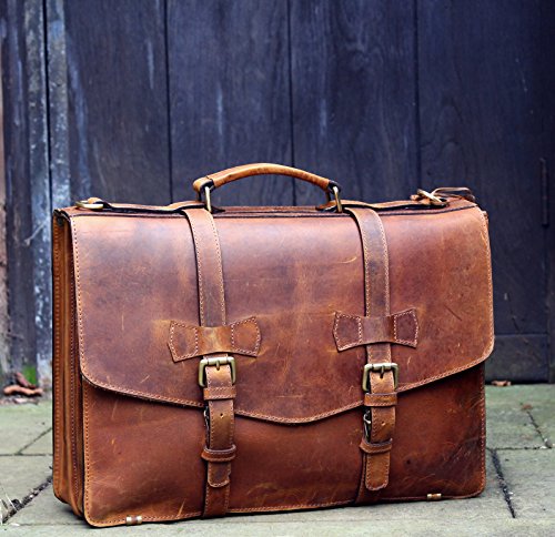 Cartera de cuero marrón para un estilo retro y británico