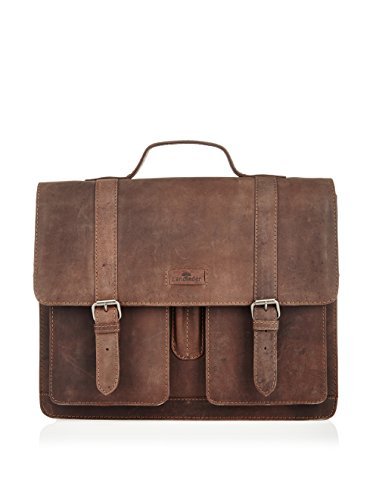 Cartera de Landleder XXL en cuero de vaca con un look vintage. Aproximadamente 200 euros. Dimensiones 38 cm x altura 36 cm x profundidad 14 cm. Esta gran bolsa es adecuada tanto para hombres como para mujeres.