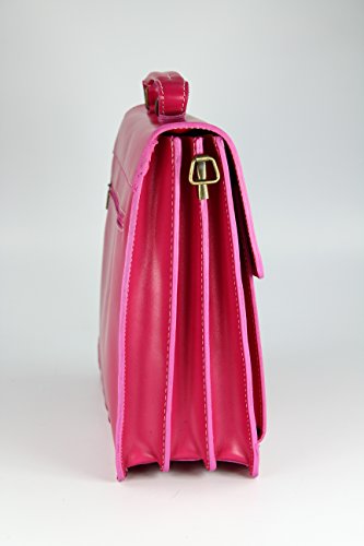 Femenino bolso XL en cuero rosa
