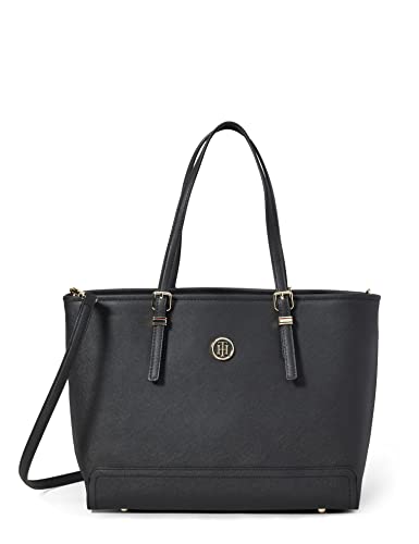 Gran bolso tote Tommy Hilfiger de cuero syntético negra para mujer