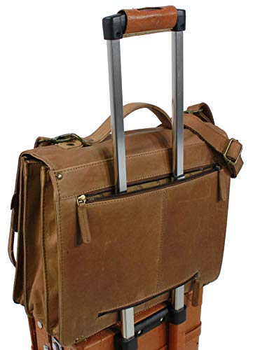 Ideal como equipaje de mano, este maletín Landleder XXL de cuero de vaca puede ser transportado por el asa o la correa de hombro o fijado en un carro durante todos sus viajes.