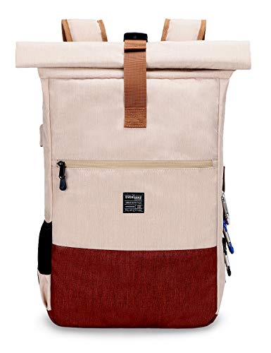 La mochila de lona y cuero de Evervanz Roll-up para portátiles