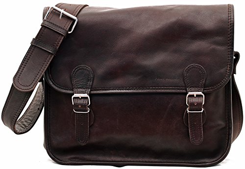 La suave cartera de cuero marrón de Paul y Marius, hombre o mujer de época.