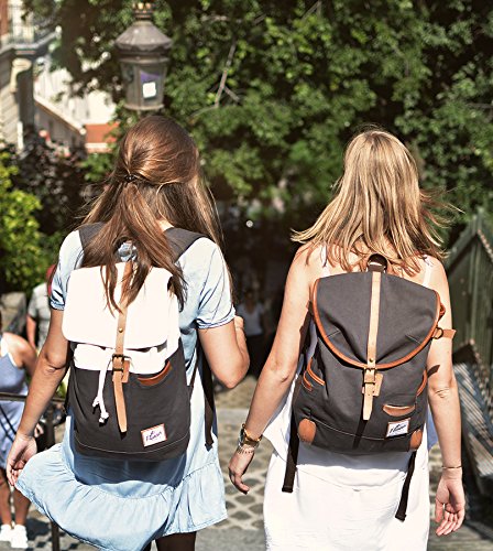 Las mochilas de cuero y lona "Le Flâneur" para mujeres