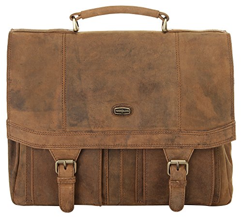 Maletín de cuero para hombre o mujer, clásico y vintage