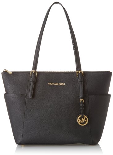 Lujoso bolso de cuero negro para mujeres Michael Kors