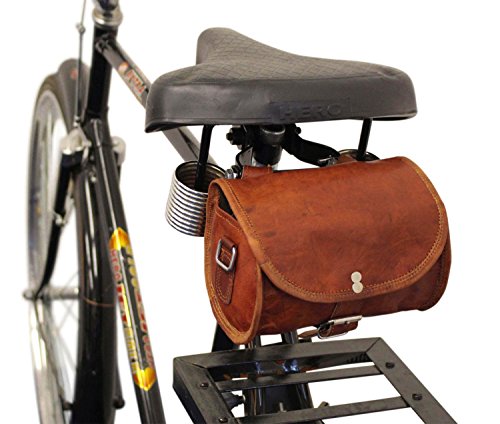 Mini bolsa de cuero para el sillín de la bicicleta con el espíritu del aventurero