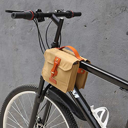 Mini Tourbon alforjas de cuero y lona para bicicletas Tourbon