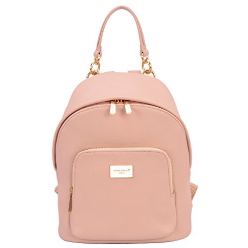 Mochila de cuero rosa para mujeres David Jones