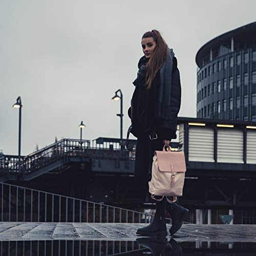 Mochila de cuero vegetal expatriado en color rosa pastel para la mujer