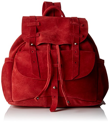 Mochila de gamuza roja de origen femenino y elegante Mila y Louise