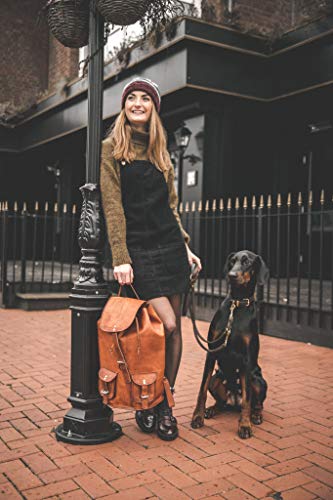 Mochila de cuero vintage marrón Gusti para mujer