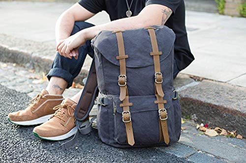 Mochila Evervanz en cuero azul resistente y lona