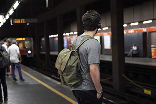 Mochila Evervanz verde, de cuero y algodón, para un estilo urbano casual